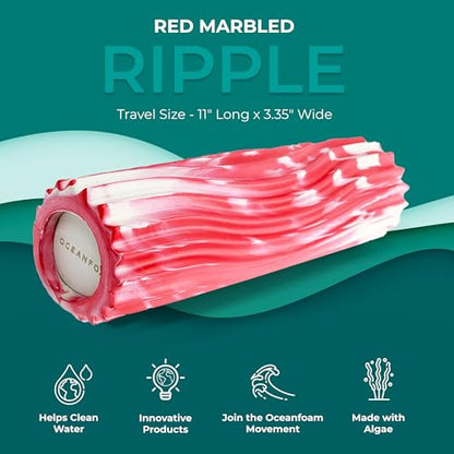 Oceanfoam Ripple Roller Small Foam Roller for Physical Therapy, Red Marbled - color: Red Marbled