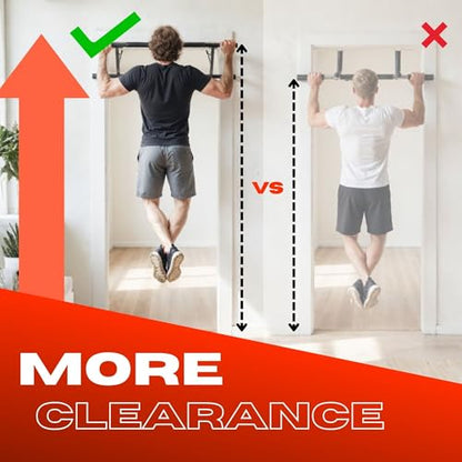 JACKAL Door Pullup Bar and Dip Bar Station - Multi Grip, Removable Dip Bars, Rigid NO WOBBLE, Easy Folding Storage, No Screws, Dip Station and Pull-up Bar for Doorway, Collapsible Dip Station, No Door Damage, High Weight Capacity, Foldable Bodyweight Work