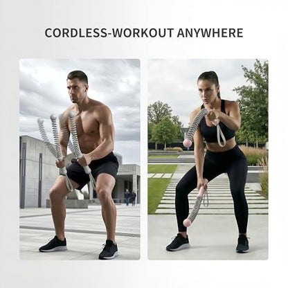 PROIRON Cordless Battle Rope Weighted Ropeless Battle Ropes for Home Gym Workout Exercise Rope for HIT Training Rope for Men & Women Black
