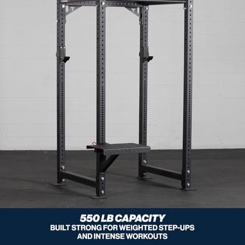 Titan Fitness X-3 Series Rack Mounted Step-Up Platform, 22" x 15" Diamond Plate Steel Step, Adjustable Power Rack Attachment for Step-Ups, Plyometrics & Strength Training, 550 LB Capacity