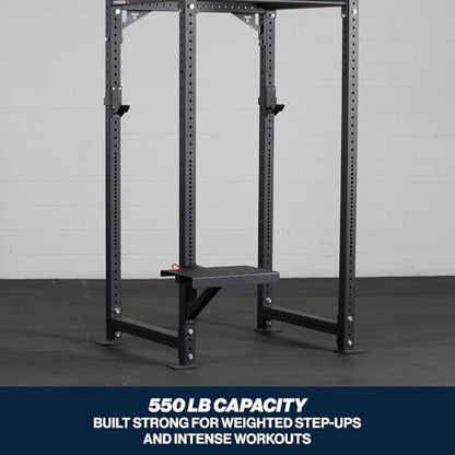 Titan Fitness X-3 Series Rack Mounted Step-Up Platform, 22" x 15" Diamond Plate Steel Step, Adjustable Power Rack Attachment for Step-Ups, Plyometrics & Strength Training, 550 LB Capacity