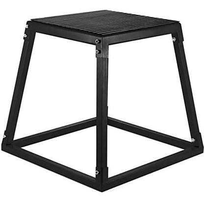 Happybuy Plyometric Platforms 4 PCS Set (6", 12", 18", 24"),Plyometric Jump Box Plyometric Training Jump Squat Box Fitness Box Set for Jump Exercise Fit Training Black