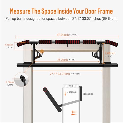 Multi-Functional Pull Up Bar for Home Gym, Multi-Grip Strength Training Fitness Chin Up Bar, 250 lbs Capacity