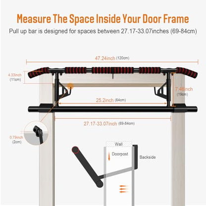 Multi-Functional Pull Up Bar for Home Gym, Multi-Grip Strength Training Fitness Chin Up Bar, 250 lbs Capacity