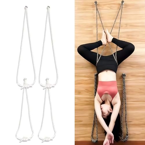 Upgraded Yoga Wall Ropes, Extra Thick Cotton Yoga Strap with Reinforced Knots, Durable Yoga Inversion Ropes for Flexibility Training, Suitable for Yoga Studio, Home Gym