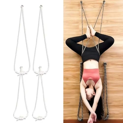 Upgraded Yoga Wall Ropes, Extra Thick Cotton Yoga Strap with Reinforced Knots, Durable Yoga Inversion Ropes for Flexibility Training, Suitable for Yoga Studio, Home Gym