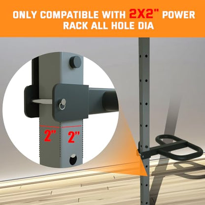 Dip Bar Attachment for 2"x2" Squat Rack, Heavy Duty Power Rack Attachment with 5/8" or 1" Hole (For 2" x 2" Power Rack with Multi Grips)