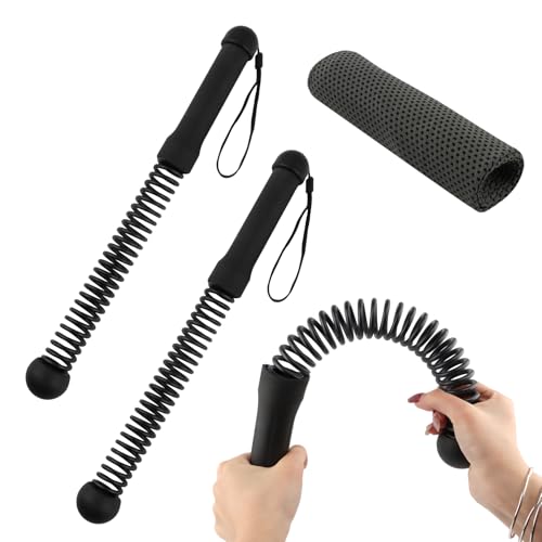 Ropeless Battle Ropes, 2 Pcs Weighted Cordless Workout Ropes with Non-Slip Handles, Training Ropes for Home Gym, HIIT, Strength & Full Body Workout, with Carry Bag & Cooling Towel