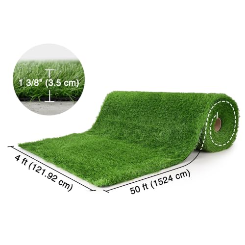 Yescom 4x50' Sled Turf Strips for Gym Artificial Grass Garage Home - size: 1.38"H-4'x50'(200Sq.Ft)