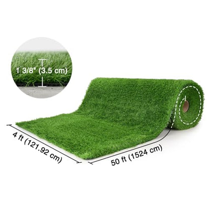 Yescom 4x50' Sled Turf Strips for Gym Artificial Grass Garage Home - size: 1.38"H-4'x50'(200Sq.Ft)