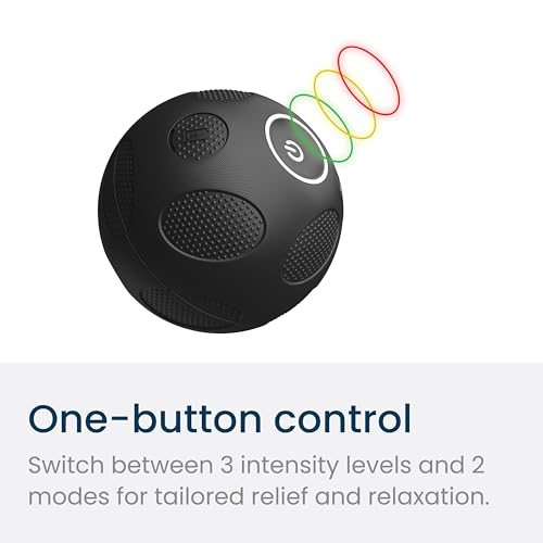 MyoSphere Vibration Massage Ball for Deep Tissue Stimulation, Muscle Tension Relief and Stress Reduction | Your Portable Deep Tissue Therapist | Space Black | 1.5lb