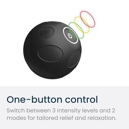 MyoSphere Vibration Massage Ball for Deep Tissue Stimulation, Muscle Tension Relief and Stress Reduction | Your Portable Deep Tissue Therapist | Space Black | 1.5lb