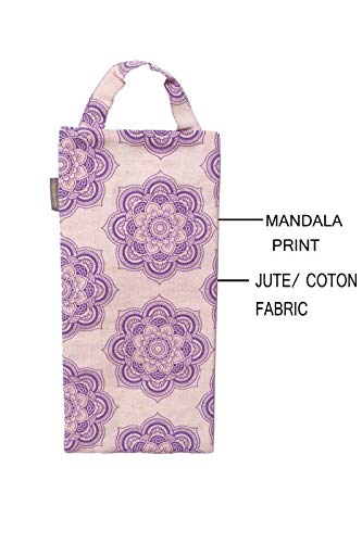 Yoga Sand Bag Jute/Cotton Unfilled for Yoga Weights and Resistance Training - color: Natural Purple