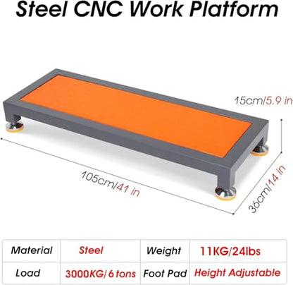 Heavy Duty Non-Slip Outdoor Prefab Step for Mobile Home/Patio/Steep Hills/Deck Stairs/Above Ground Pool, Adjustable CNC Machine Work Platform, Load 3000KG(41x14x5.9in/105x36x15cm)