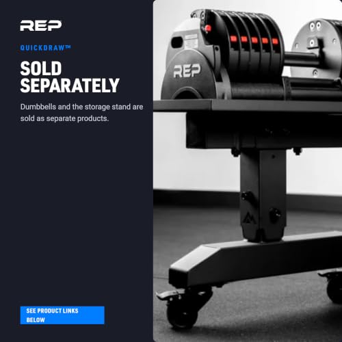 REP Fitness QuickDraw Adjustable Dumbbell Set, Pair, 30/40/50/60 lb Each, Steel Plates, Knurled Handle, Lock-N-Load Switch, Space-Saving Compact Free Weights, Strength Training, Home Gym, Men & Women - style: 5-60 lbs
