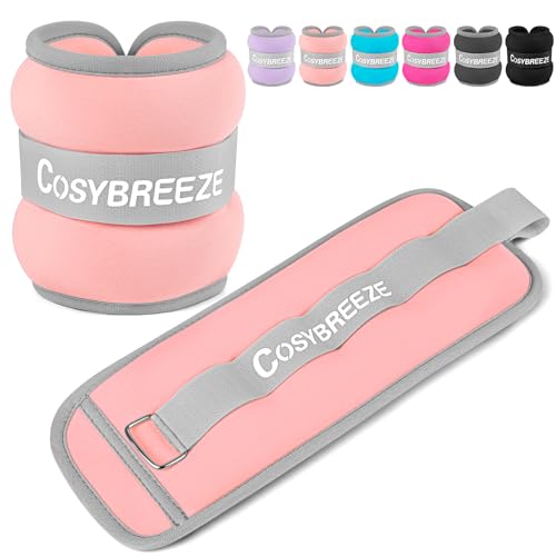 Ankle Weights 1/2/3/4/6/8/10 LB 1 Pair Wrist Leg Arm Weights for Women Men, Strength Weighted for Walking, Running, Jogging, Fitness, Gym Workout - color: Light Pink, size: 2 lbs each (4-lb pair)