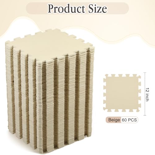 Nuanchu 60 PCS Kids Foam Puzzle Mat,White - color: White