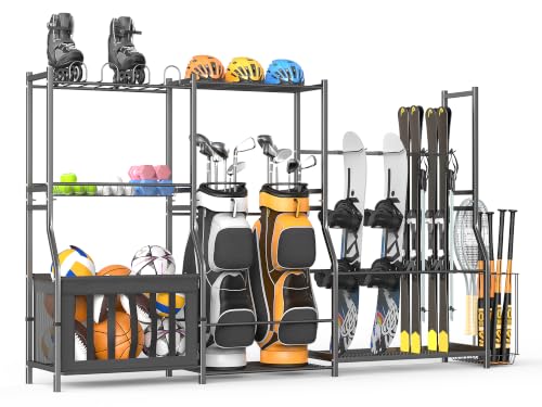 Ultrawall Sports Equipment Organizer, Golf Bag Stand w/Ski & Ball Storage - size: 97.6"