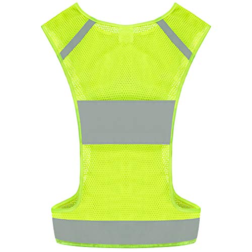 Reflective Running Safety Vest, Hi Vis Biking Walking Gear Men Women - color: Neon Yellow, size: X-Large