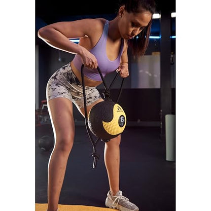 Aeromat Elite Power Rope Medicine Ball for Core Strength/Rotational Movements Training - style: 8.9 pounds (Purple)