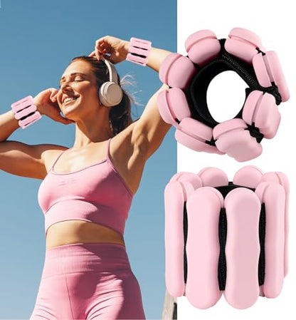 Ankle Weights Wrist Weight for Women Men, Set of 2, 1 lb/2 lb Each - color: Pink, size: 2lb each weight (4lbs Pair)