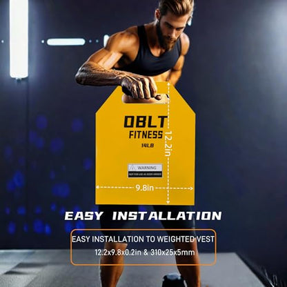 OBLT Weight Vest Plates - Vest Plates for Full-Body Strength Training, 5.5/9.3/14/19 LBS Weighted Vest Plates Suitable Crossfit,Outside and Fitness Man& Women Training - color: Yellow