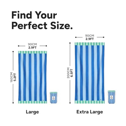 Dock & Bay Beach Towel - Quick Dry, Sand Free - Compact, Lightweight - 100% Recycled - Includes Bag - Blue Sky - Extra Large (200x90cm, 78x35) - color: Blue Sky, size: Extra Large (200x90cm, 78x35")