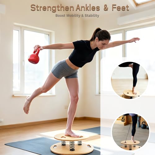 Balance Board & Wobble Board with Spring System, Proprioception Trainer for Physical Therapy, Rehabilitation, Posture & Coordination, Balance Board for Adults, Seniors & Kids