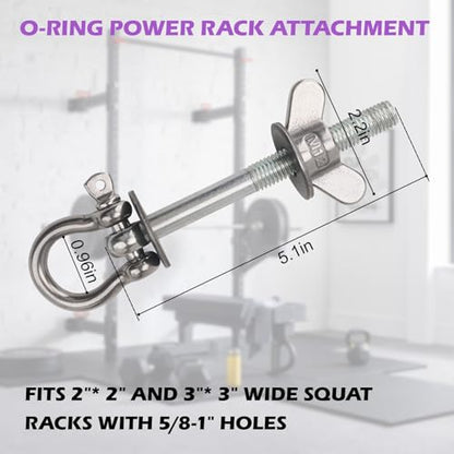 Power Rack attachments Band Pegs Resistance Band Hooks for Squat Rack O-Ring for Versatile Gym Equipment Attachments 304 Stainless Steel (2 Pack)
