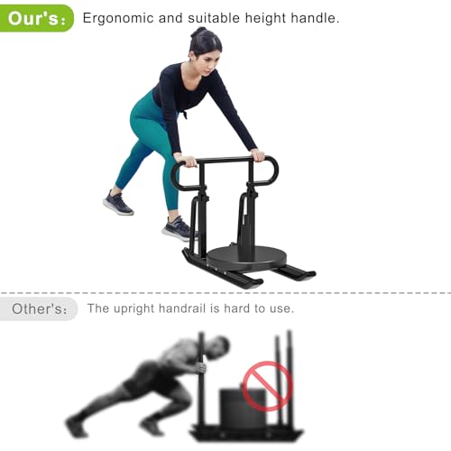 Kipika Weight Sled, Workout Sled, Fitness Strength Training Sled, Speed Training Sled for Athletic Exercise, Speed Improvement, Easily Through Obstacles, Suitable for 1" & 2" Weight Plate - color: F- Black