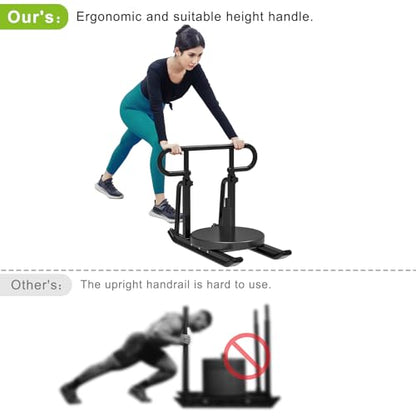 Kipika Weight Sled, Workout Sled, Fitness Strength Training Sled, Speed Training Sled for Athletic Exercise, Speed Improvement, Easily Through Obstacles, Suitable for 1" & 2" Weight Plate - color: F- Black