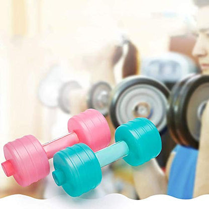 Random Water Filled Dumbbell Adjustable Weight Fitness Equipment For Women Home Office Workout Pink Green Polypropylene 26x10 cm 92 cm Handle