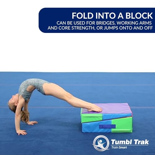 Tumbl Trak Folding Mini Ramp, 4 ft x 18 in x 8 in - color: Primary Rainbow, size: 4 ft x 18 in x 8 in