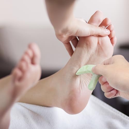 Ewin24 Natural Jade Foot Massager Acupuncture Point Massage Foot Care Therapeutic Relief Tool