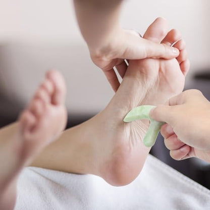 Ewin24 Natural Jade Foot Massager Acupuncture Point Massage Foot Care Therapeutic Relief Tool