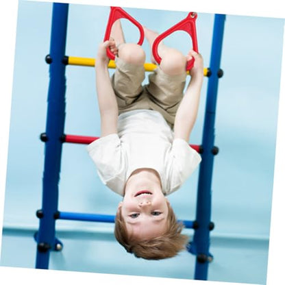 Plastic Gymnastic Rings for Children Full Body Strength Training Red