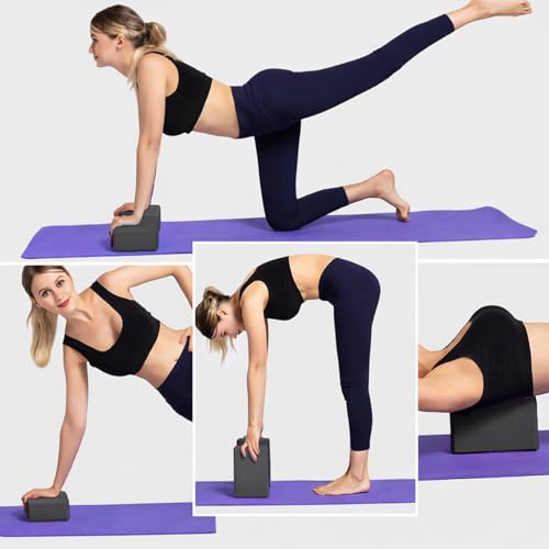 GOGO Yoga Blocks Bulk Gym Block Black, Exercise Workout Fitness Bricks Non-Slip for Meditation Physical Therapy - size: 10PACKS
