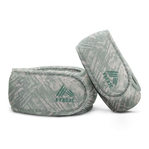 RBX Wrist & Ankle Weights Set (2LB Pair/1LB Each), Adjustable Comfort Fit for Training & Toning - color: Green