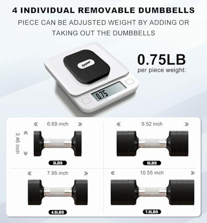 Adjustable Dumbbell Set for Women Men 7.5LB/10LB/15LB/20LB/25LB Each - color: Black, style: 7.5LB Each [15 LBS Total]