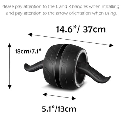 AB Wheel Roller with Resistance Spring, Automatic Rebound Core Trainer - color: Black