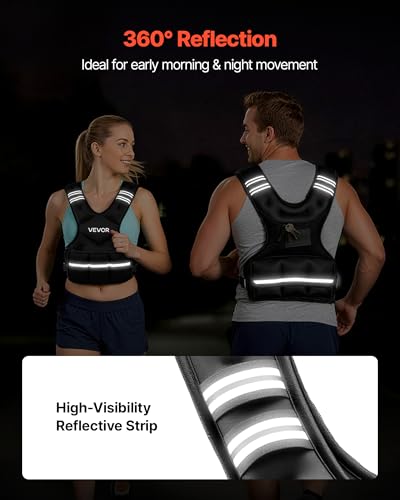 VEVOR Adjustable Weighted Vest, 4-10lbs/20-32lbs/24-40lbs/40lbs Comfortable X-Shape Body Weight Vest Set with 6/8 Weight Packs and Reflective Stripe, for Men Women, Workout Equipment for Strength Training Running Jogging - size: 20-32 lbs
