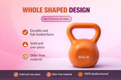 Kettlebell for Strength Training, Durable Weight for Home Gym Workouts, Wide Comfortable Grip Handle for Full Body Fitness