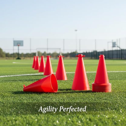 Sports Training Cones, Stackable PE Plastic Agility Markers for Field and Court Drills, Red (1 PC)
