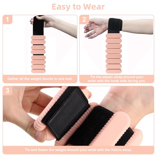 Wrist & Ankle Weights for Women, Wearable Strong Arm & Leg Weights Set of 2(1Lbs Each), Freely Removable, Ankle Weights for Walking, Yoga, Dance, Gym