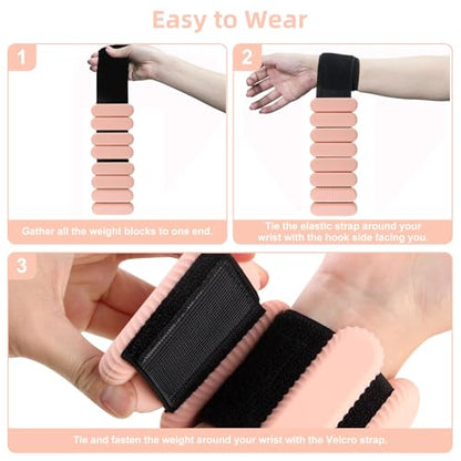 Wrist & Ankle Weights for Women, Wearable Strong Arm & Leg Weights Set of 2(1Lbs Each), Freely Removable, Ankle Weights for Walking, Yoga, Dance, Gym