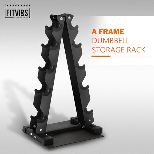 Fitvids A-Frame Dumbbell Weight Rack, Vertical Storage Rack for Dumbbells, Weight Stand Only for Home Gym Space Saver - style: A-Frame, 5-Tier