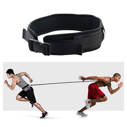 Adjustable Waist Belt Soft Neoprene Padded Belt with 2 Movable Rings for Cable Machines Fitness Exercise Speed Agility Resistance Training