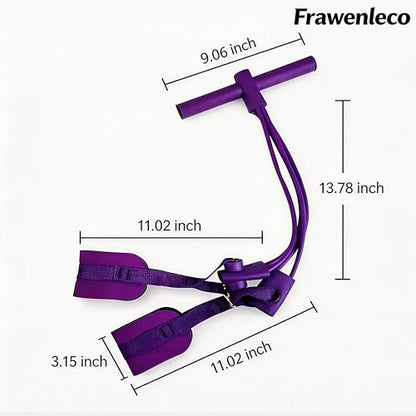 Fitness Resistance Bands with 4 Tube Pedal Ankle Puller, Elastic Yoga Pedal Stretch Band for Exercise, - color: Purple