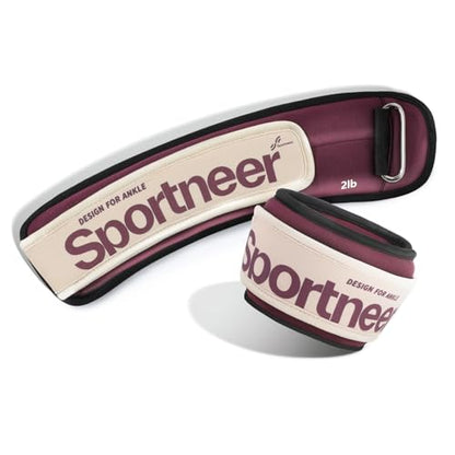 Sportneer Ankle Weights 0.5/1/2/3/5 LBS 1 Pair Wrist Leg Arm Weights - color: Burgundy, size: 2 lb x 2