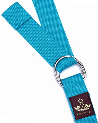 Heathyoga Yoga Blocks 2 Pack with Strap, High Density EVA Foam Yoga Block and Yoga Strap Set to Support and Improve Poses and Flexibility